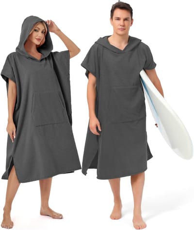 Surf Poncho voor Volwassenen met Kap - Sneldrogend Microfiber Badponcho voor Strand, Zwemmen en Surfen, Unisex