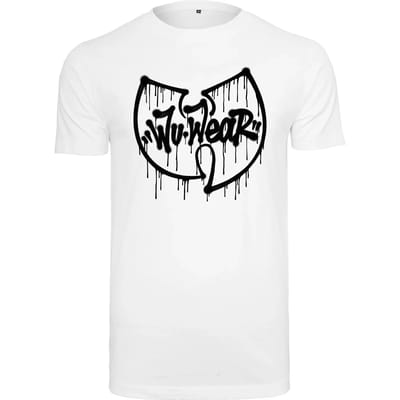 Urban Classics - Wu Wear Dripping Logo Heren T-shirt - XS - Wit