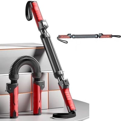 Power Twister - Buigveer Krachtveer - Bovenlichaam Trainen - Verstelbare Weerstand - 75 cm - Zwart-rood