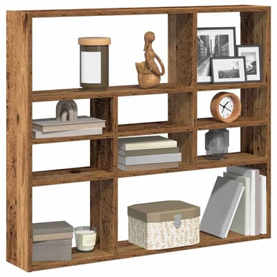 vidaXL - Wandschap - 90x16x78 - cm - bewerkt - hout - oud - houtkleurig