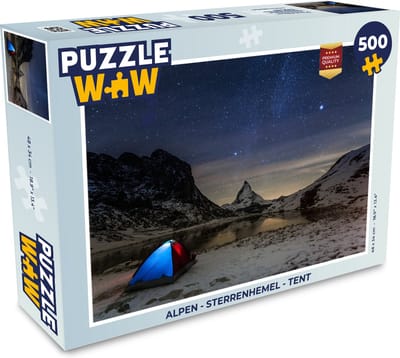 Puzzel Alpen - Sterrenhemel - Tent - Legpuzzel - Puzzel 500 stukjes