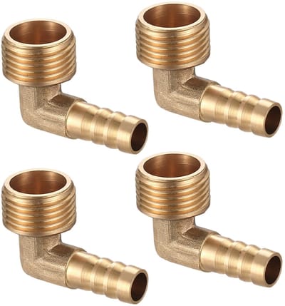 Allecto - 90 Graden Elleboog Slang Barb Fittings - Messing Tuinslang