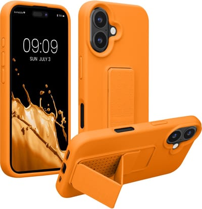 kwmobile back cover voor smartphone - geschikt voor Apple iPhone 16 - 1x beschermhoesje van kunststof - In fruitig oranje