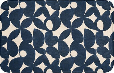 WC mat 80x50 cm - Antislip - Modern - Geometrisch - Blauw - Toiletmat - Vloermat - Douchemat - Toilet tapijt - Toiletmatten