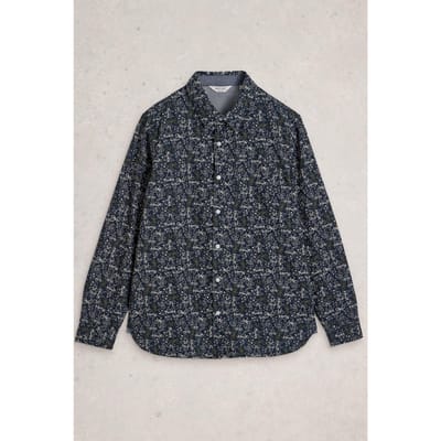 White Stuff Bike Printed Shirt Navy Print Taglia: L | Camicie Casual Outlet | Uomo | Blu