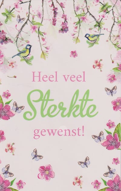 Luxe Wenskaart Heel veel Sterkte gewenst - Dubbele kaart met envelop - Gratis verzonden - D16468