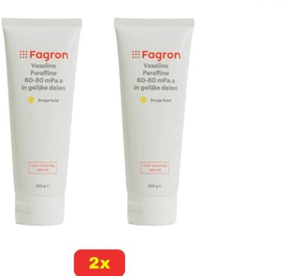 2x - Fagron Vaseline Paraffine 60-80 mPa.s in gelijke delen - Voordeelverpakking!