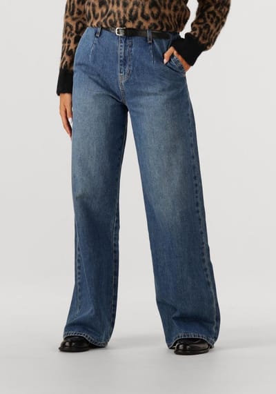 WITHBLACK Wblmila Hw Wide Denim Pant Broeken Dames - Blauw - Maat XS