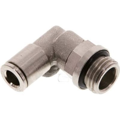 6mm x G1/4'' 90 graden L-verbinding Messing Insteekfitting Buitendraad Draaibaar NBR [2 Stuks]