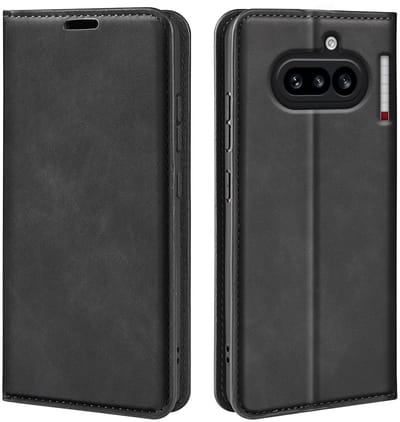 MobyDefend Hoesje - Geschikt voor Nothing Phone (4a) - Luxe Wallet Bookcase (Magnetische Sluiting) - Zwart