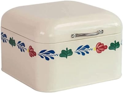 Broodhouder Metaal - Broodtrommel Deksel - Brood Vers Houden - Ventilatie Gaten - 19.8x19.8x13.5CM - Zwart