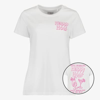 TwoDay dames T-shirt met backprint wit - Maat M