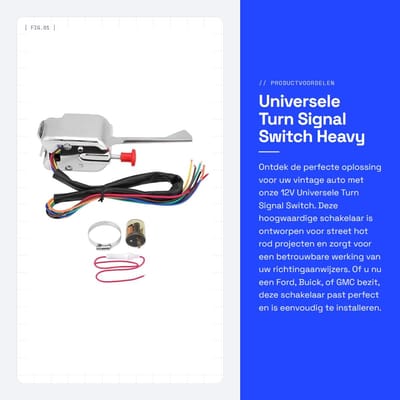 Dailygoods - Universele Turn Signal Switch - Heavy Duty Vintage Auto - 12V - Geschikt voor Ford Buick GMC - Betrouwbare signaalfunctie - Eenvoudige in...