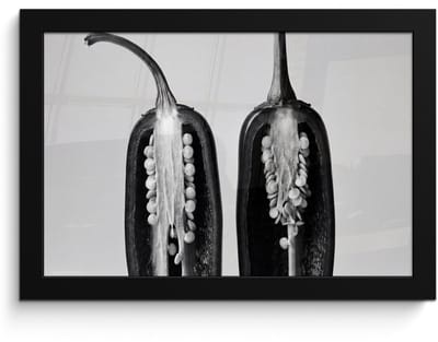 Poster in lijst - Fotolijst 30x20 cm - Posters - Pepers - Zwart - Wit - Zaadlijsten - Posterlijst zwart - Decoratie - Wanddecoratie woonkamer - Muurdecoratie slaapkamer