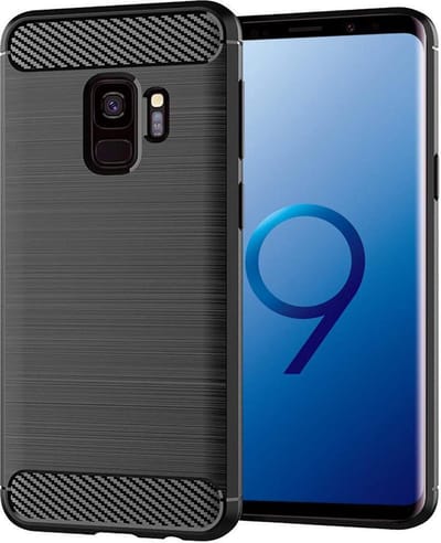 Brushed Backcover hoesje Geschikt voor Samsung Galaxy S9 - Zwart