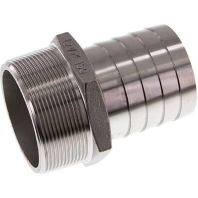 R 2 1/2'' Buitendraad x 60mm RVS Slangpilaar 16 Bar