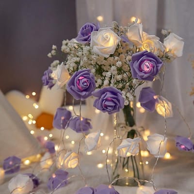1.5/3m Rood Roze Kunstmatige Roos Bloem LED Lampjes Valentijnsdag Roos Bloem Fee Lichtslinger Slinger Kamer Bruiloft Tafel Decoratie 1.5m 10LED