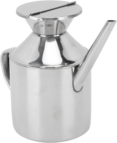 Dailygoods- Oliedispenser Roestvrij Staal - Multifunctionele Oliekan - Keukenaccessoires - Lichtgewicht - Draagbaar - Handvat