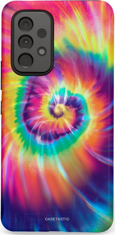 Casetastic hoesje geschikt voor Samsung Galaxy A53 (2022) 5G - Dubbellaagse bescherming - Kleurrijke draaikolk - Fashion Case - Donkerblauw Roze Goud Lavendel