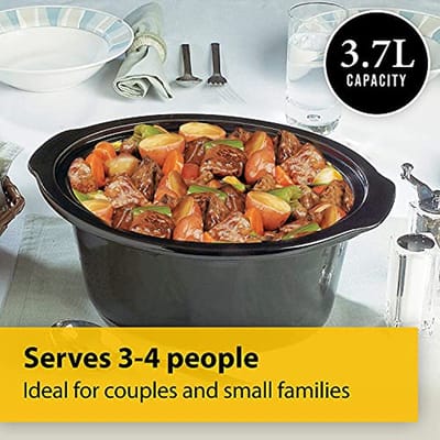 Slow Cooker met Verwijderbare Keramische Kom - 3.7 Liter (3-4 Personen) - Energiezuinig en Makkelijk te Reinigen