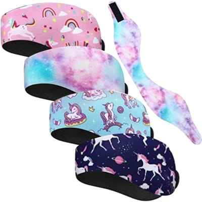 4 Stuks Volwassenen Zwemhoofdband Neopreen Zwemoorband Oorbescherming Oorbeschermer Yoga Sport Zweetband