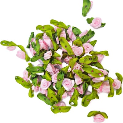 BamBella® - Roosjes - Roze - 100 stuks decoratie knutselen Kleine strikken