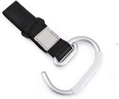 Kinderwagen Haken - Winkelwagen Clip - Handsfree Dragen - Soepele Bediening - 4 Stuks - Zwart Zilver