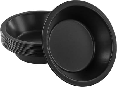 Set van 12 ronde cakevormen van 12.7x12.7x3 cm, ideaal voor mini quiches en taarten, met anti-aanbaklaag voor eenvoudig bakken