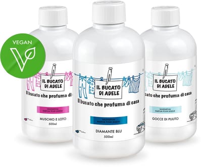 Il Bucato di Adele Wasparfum Diamante Blu 500ml + Schone Druppels 500ml + Musk & Lotus 500ml