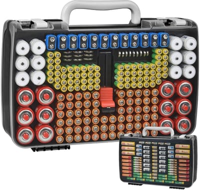 Batterij Organizer - Opberghouder - Batterijen Sorteren - Dubbelzijdige Houder - 139 Kilogram - Zwart