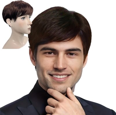 Natuurlijke Bruine Haarwieg voor Mannen, Perfect voor Cosplay, Feest en Dagelijks Gebruik