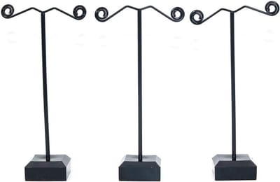 Set van 3 Acryl Displaystands voor Kleine Items, T-vormige Presentatie, Thuisopslag en Winkelverkoopstellingen in Zwart