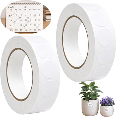 2000 Stuks Witte Ronde Stickers 13mm - Plakbare, Waterdichte en Schrijfbare Labels voor Organisatie, Markeren en Kantoorgebruik