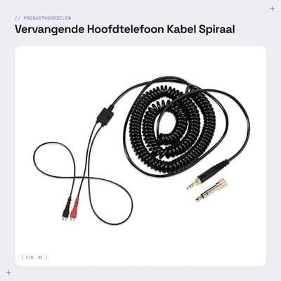 Dailygoods- Vervangkabel Hoogwaardige Audio - Coiled Kabel - 3.5mm/6.5mm Pluggen - Geschikt voor HD Hoofdtelefoons - Tot 6m Uitrekbaar - Geluidsinterferentie Preventie