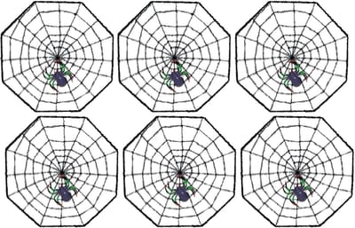 Funny Fashion Decoratie Spinnenwebben - 6x - 37 x 37 cm - Halloween thema versieringen met spin - horror sfeer