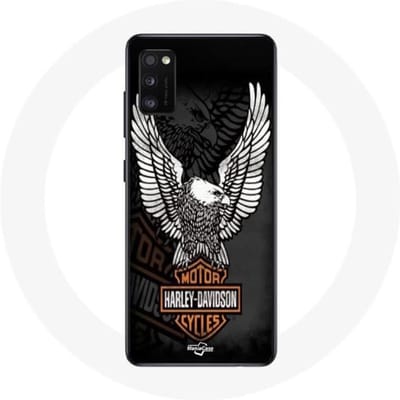 Coque - Harley Davidson - Galaxy A41 - Noir - Aigle logo - Rigide