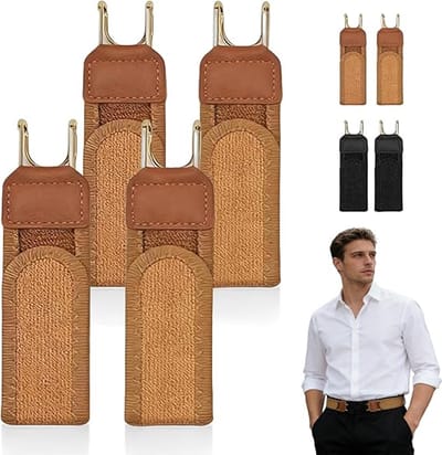 Gesploze Riem - 4stuks - Broekriem Zonder Gesp - Elastische Riem zonder gesp - Verstelbaar - Gespvrije Riem - Rekbare Broekriem - 1,5 inch breed - one size - verborgen sluiting - Voor Broeken, Jeans, Casual,Werkkleding - bruin