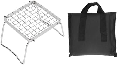 Dailygoods- Kampvuur Grill - Draagbare Ovenbeugel - Opvouwbare Grillrek - Roestvrij Staal - Picknick/Backpacken - Inclusief Opbergtas - Barbecuegrill