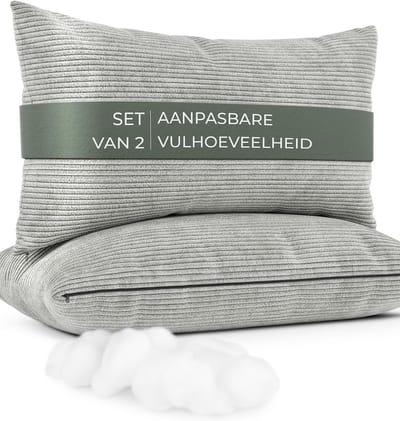 Set van 2 Fluwelen Sierkussens met Verstelbare Vulling | Zacht Corduroy Kussen