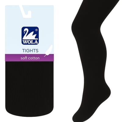 Wola – Kinderpanty Meisjes – 60 DEN – Katoen – Zwart – Maat 104 / 110 cm (1 stuks)