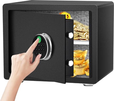 Digitale Kluis - Veiligheidskist - Waardevolle Spullen - Vingerafdruk Scanner - 35 Liter - Zwart