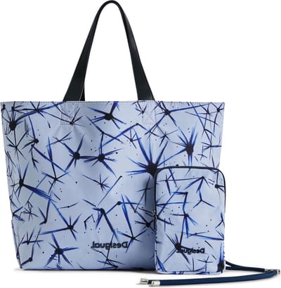 Desigual Shopper Schoudertas Accessories Fabric Asterix Namibia Shopping Bag Blue Lichtblauw