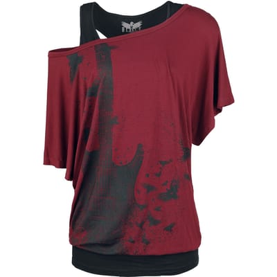 Black Premium by EMP T-shirt - When The Heart Rules The Mind - S tot 5XL - voor Vrouwen - bordeaux-zwart