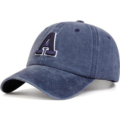 Casquettes de Baseball Unisexes Broderie Lettre A Lavées Printemps et Automne Extérieur Réglables Casquettes Décontractées Chapeau Pare-soleil Casquette de Sport gray