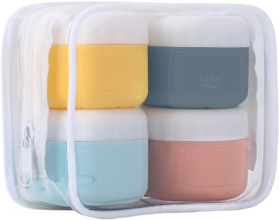 Cosensi - Refillable Cosmetic Jars - Silicone Travel Jars - Perfect voor op Reis - 50ml - Herbruikbare Cosmetic Containers - Ideaal voor Vrouwen