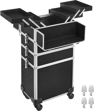 SONGMICS - Make Up Koffer - Afsluitbaar - 360° Draaibare Wielen
