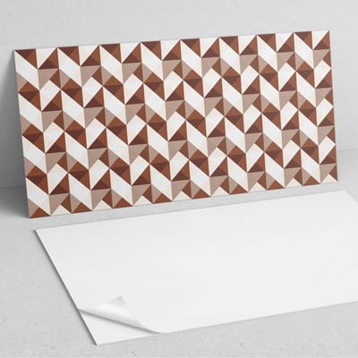 Coloray Wandpanelen Zelfklevend - Geometrisch driehoekspatroon PVC Wandpaneel - 100 cm x 50 cm - Bruin Wandbekleding Zelfklevend - 1 stuk - Mozaïeken Wandpanelen Zelfklevend - Wandpaneel Keuken - Wandpanelen Badkamer