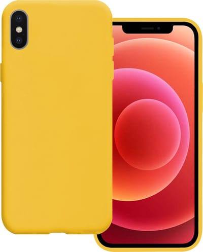 Hoes Geschikt voor iPhone X Hoesje Siliconen Back Cover Case - Hoesje Geschikt voor iPhone X Hoes Cover Hoesje - Geel