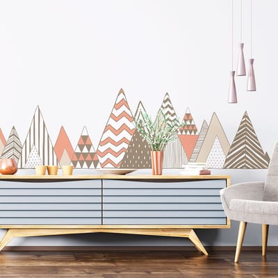 Muurstickers - Decoratie voor slaapkamer/woonkamer - Gigantische Scandinavische bergen muursticker RONCADOR - 100x150cm