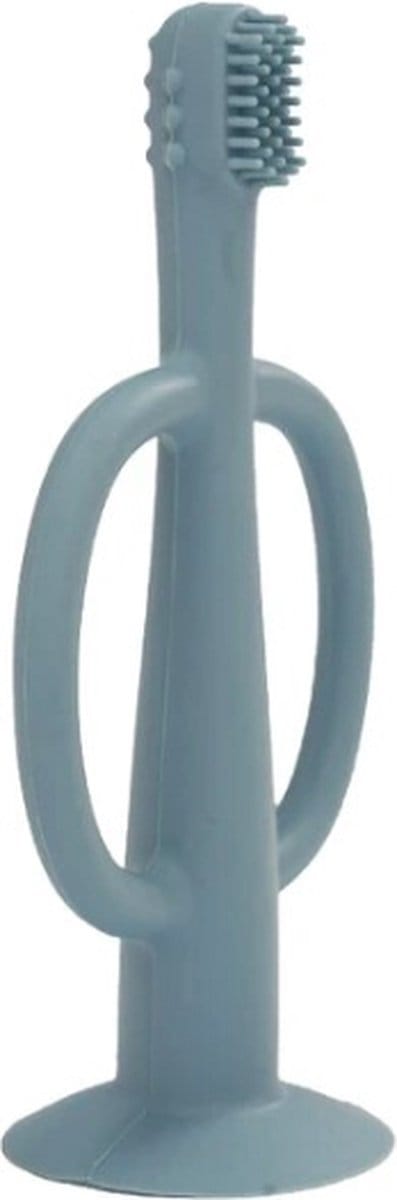 Babytandenborstel - doorkomende tandjes - tandvlees massage - baby/peuter - silicone - Blauw - 2 stuks
